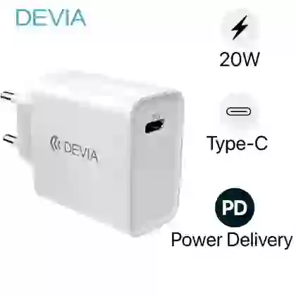 Củ Sạc Nhanh Devia 1 Cổng PD (EU, 20W) Trắng 1